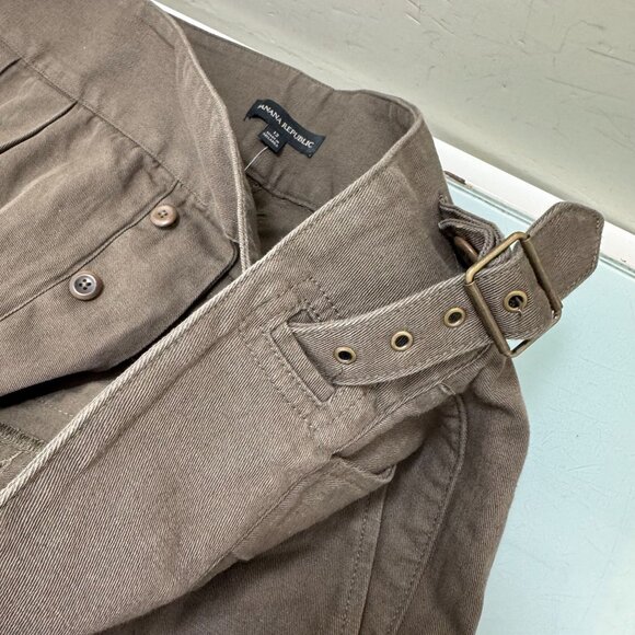 Banana Republic Heritage Explorer Belted Pants 12 Linen Cotton Wide Leg Safari - Picture 16 of 16